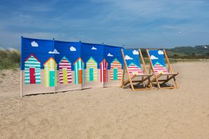 Beach Huts stock windbreaks and deckchairs