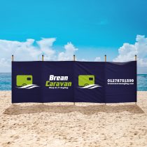 Brean caravan branded windbreak