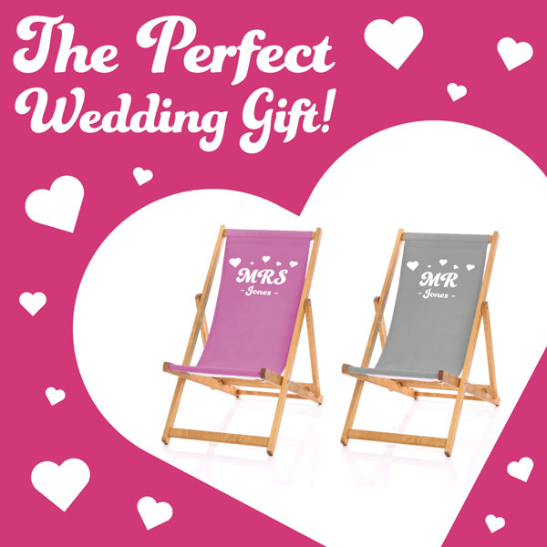 Personalised deckchairs - the perfect wedding gift