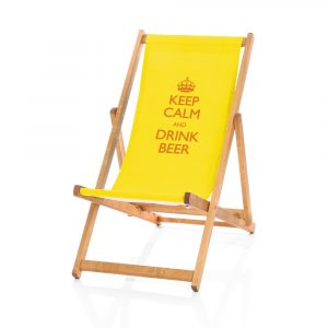 Keep calm and drink beer deckchair