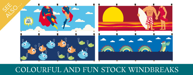 also available colourful and fun stock windbreaks