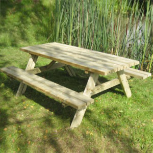 wooden garden picnic table traditional