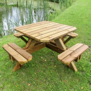 wooden square picnic table sturdy
